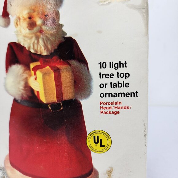 GE Merry Midget Santa Tree Topper 10 Light Table Ornament Tested Works - Picture 4 of 6